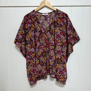 Floral V-Neck Women's Top